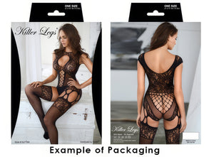 Curvaceous Cage Fishnet Bodystocking with Thong